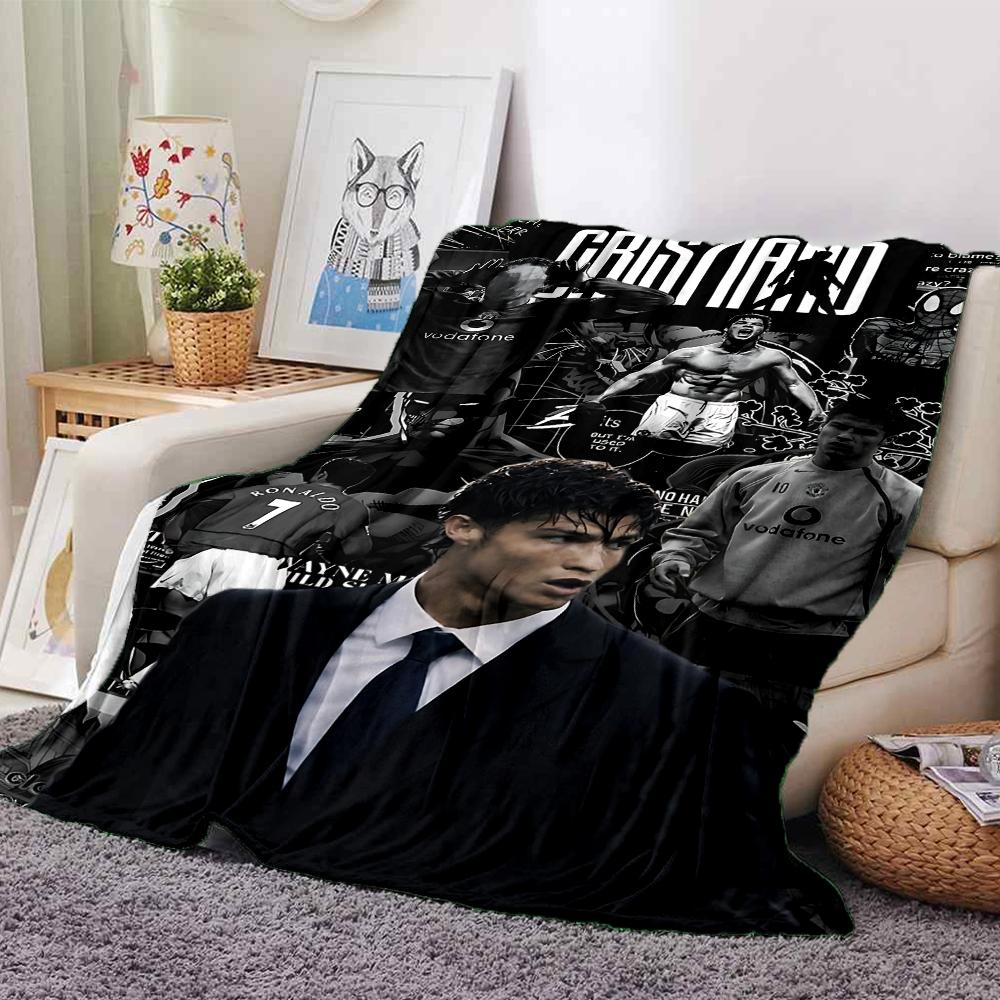 Ronaldos Iconic Moment Printed Flannel Breathable and Warm Blanket, a Stylish Home Gift, Suitable for Home, Office and Bedspread Use. 0713a12