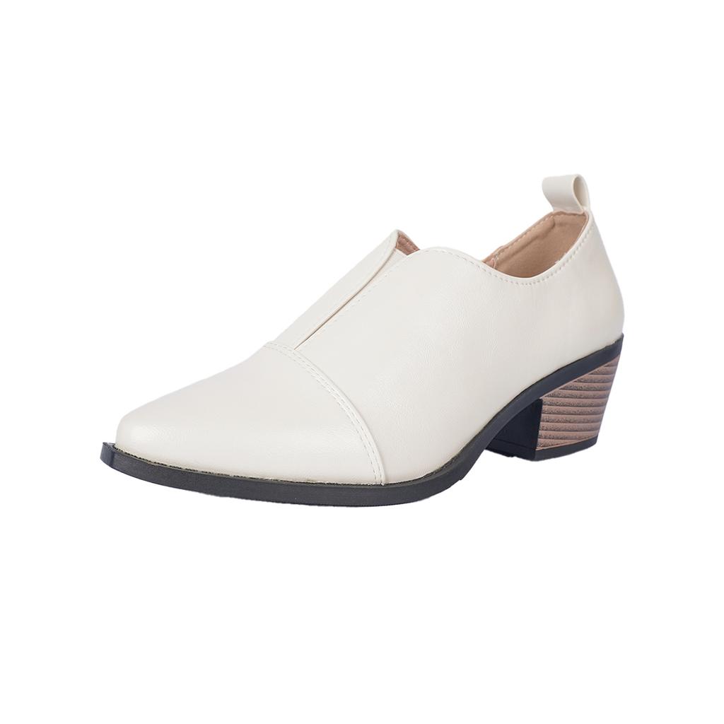 Fashion Women's Fashionable Ankle Single Shoes Thick Heels High Heels Casual Leather Retro Women's Shoes High Quality Non-slip Shoes