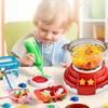Hot Pot Cooking Toys Kitchen Playset  DIY Hot Pot Machine Toys Pretend Bubble Sound Light Educational Toy for Girls