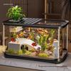 Transparent Ecological Fish Tank with Lid - Desktop Aquarium for Home Landscaping & Turtle Habitat