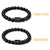 12 Constellation Zodiac Signs Beads Couple Bracelet Natural Black Onyx Stone
