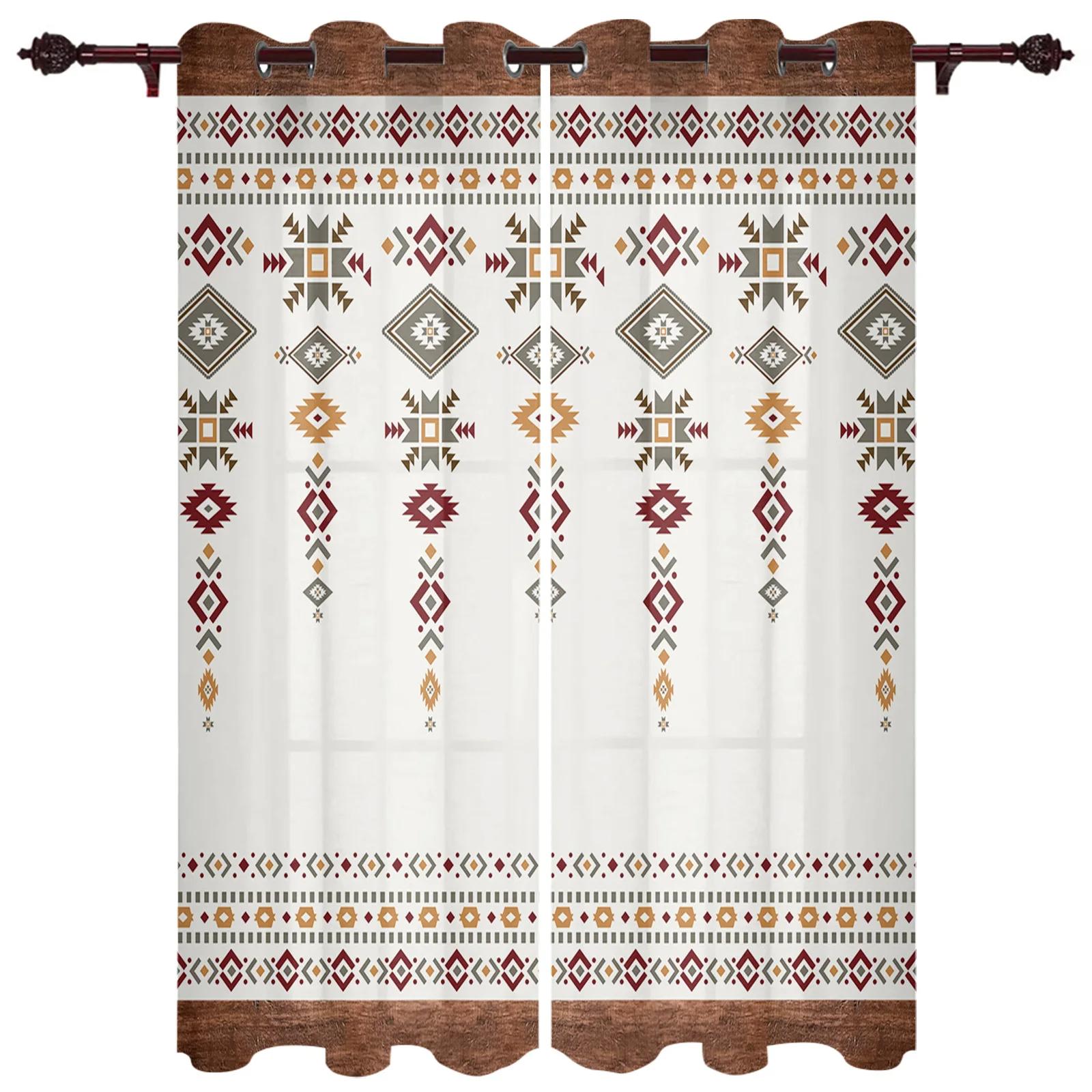 

Boho Tribal Totem High Shading Window Opening Drape Contemporary European Style Bedroom Space Thick Blackout Drape Living Room Clackout Drape W55 X H120cm X 2&HOOK