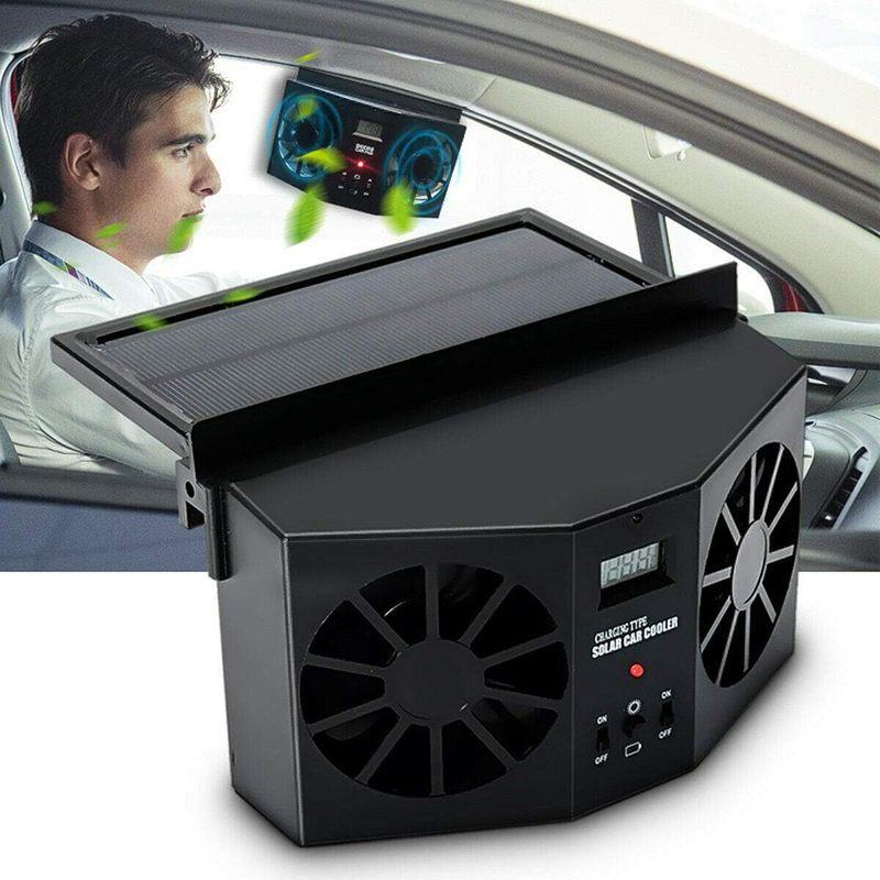 Car Air Purifiers Solar Powered Energy Saving ABS 2W Air Vent Radiator Portable Black