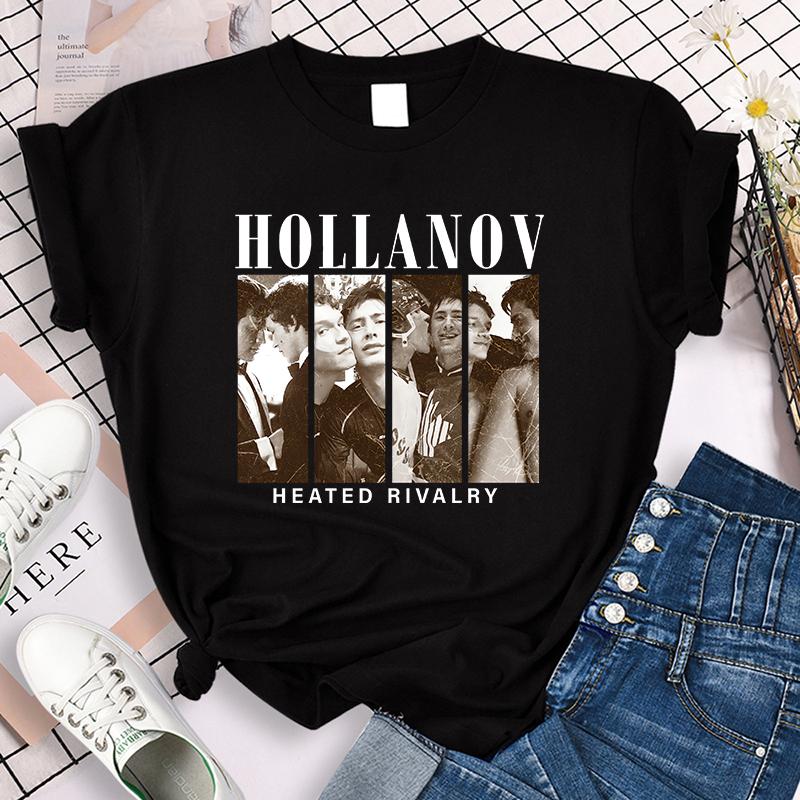 Lässige Gothic T-Shirts Oberteile Damen Grafik Vintage T-Shirt Heated Rivalry Print Rundhals Ärmel T-Shirt Kleidung Ästhetische Kleidung