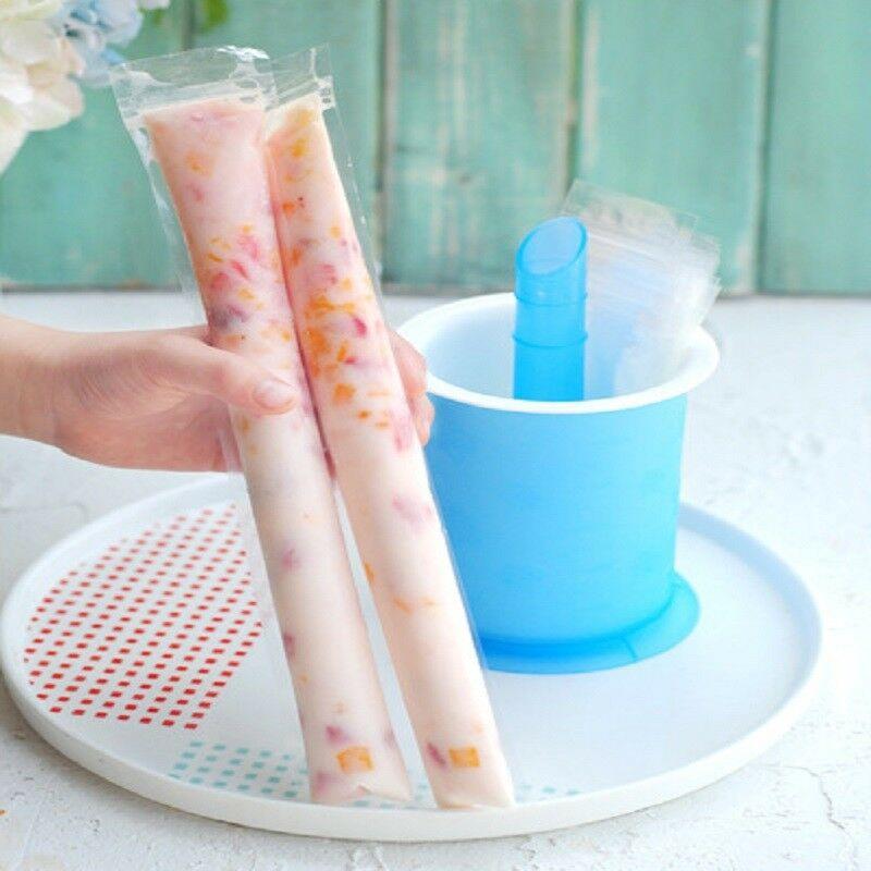 100pcs DIY Ice Popsicle Bag Cream Maker Disposable Molds For Ice Lollies Freezer Bag Kitchen Summer Essential