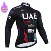 2027 Uae Team Winter Fleece Long Sleeve Cycling Jersey Set Mountian Bicycle Clothes Wear Ropa Ciclismo Racing Bike Jersey Suit