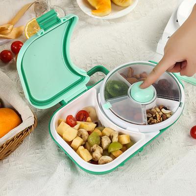 Portapranzo per Bambini Organizzatore Rotante per Snack Portapranzo Bento a 5 Scomparti con Piccolo Girello per Snack Contenitore per Pranzo Pieghevole per Scuola Viaggio
