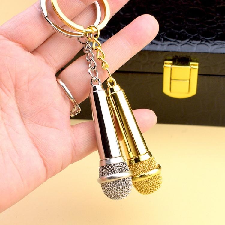 Simulation Mic Keyring Miniature Pocket Sized Microphone Keychain for Music Lovers Stylish Key Accessory Bag Ornament