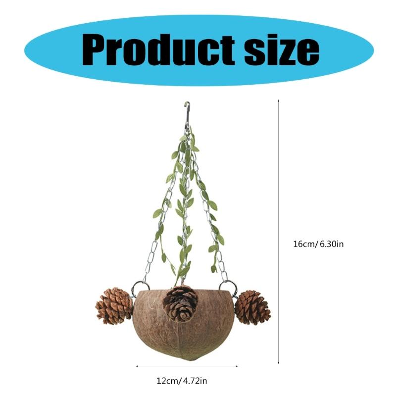 Natural Birdhouse Toy Parakeets Resting Bed Cage Hanging Swing Breeding Nest for Budgies, Lovebirds