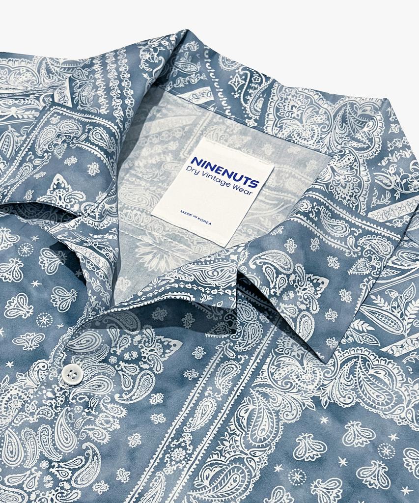 Nainneoscheu Smoke Paisley Open Collar Shirt_Blue