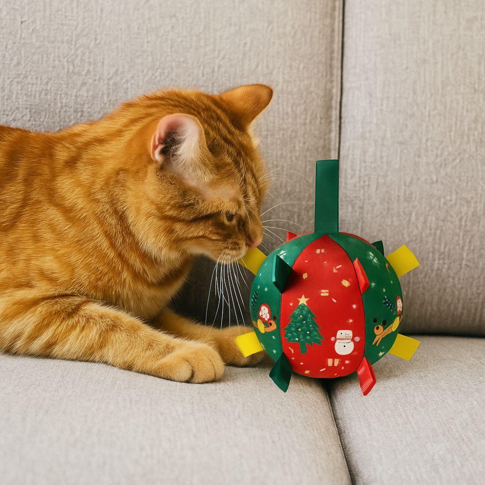 Bettålig Hundpipboll Jultomte Snögubbe Jul Husdjursleksak Boll Inbyggd Klocka Tecknad Hund Tänderleksak Tändergnisslande