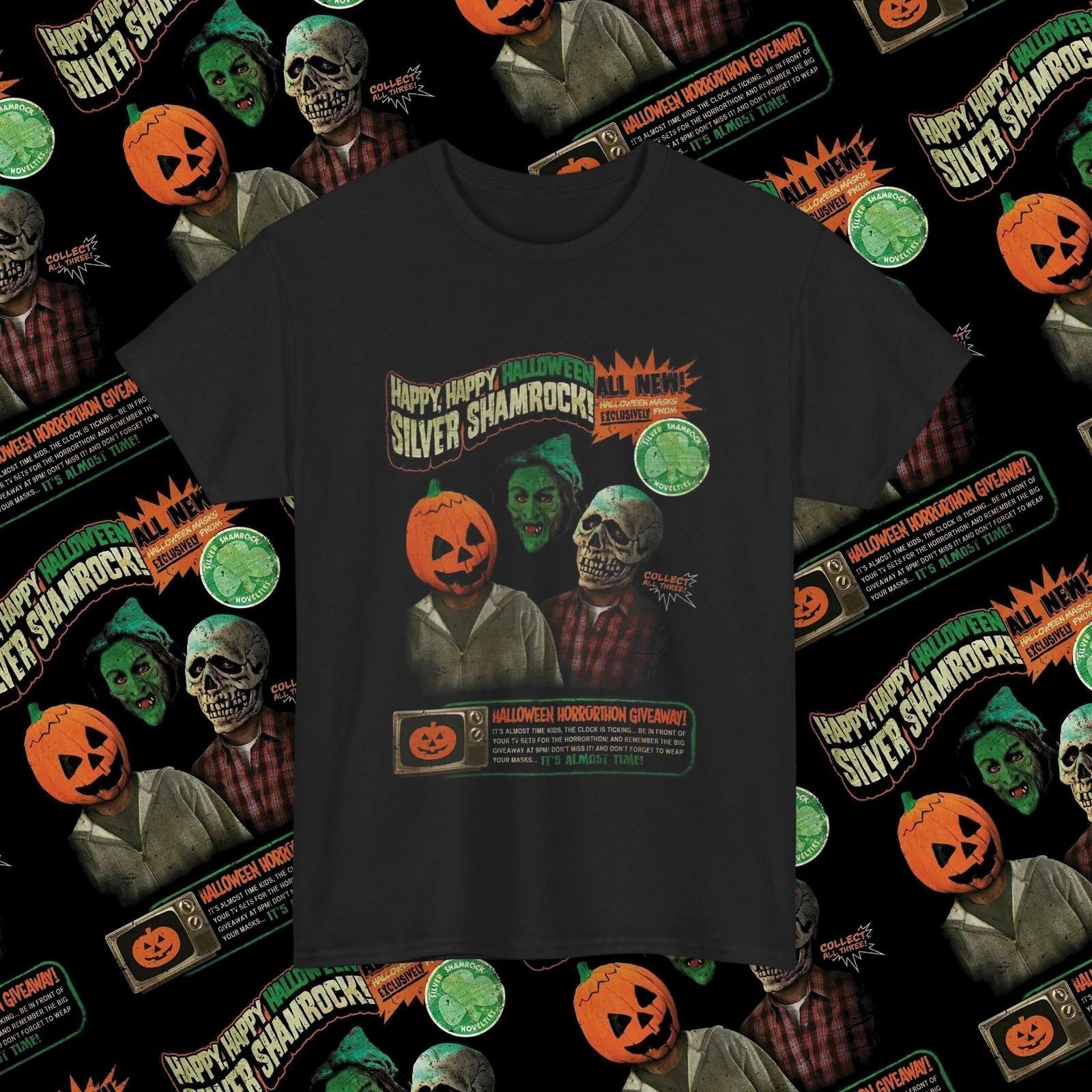 Silver Shamrock Masks Halloween 3 T-Shirt, 80s Horror Movie Shirt S