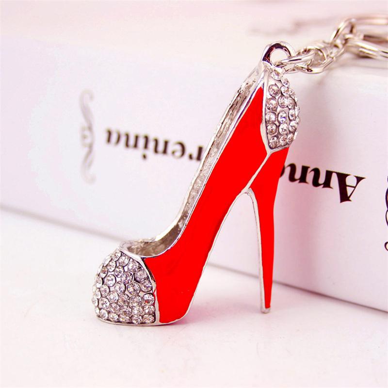 Sac à Main Sexy Rouge à Talons Hauts Strass Cristal Chaîne de Sac à Main Mode Cadeau d'Anniversaire Breloque Sac rouge