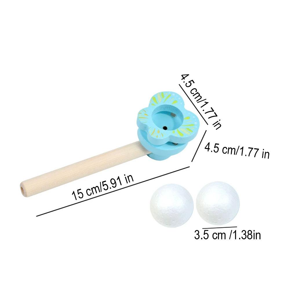 Wood Floating Blow Pipe Ball Game Toy Board Game for Children Balance Training Floating Blowing Ball Hand-Eye Coordination