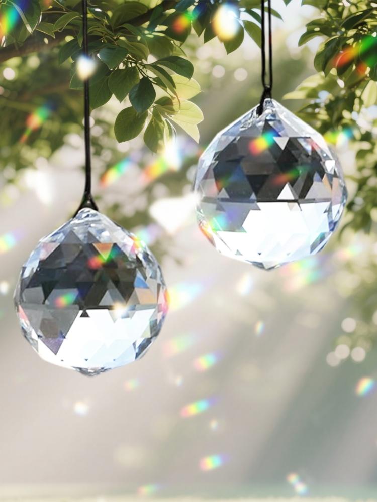 2pcs Clear Crystal Lamp Ball Prism Rainbow Sun Catcher Wedding Decor Home Wedding Party Decoration Ornament