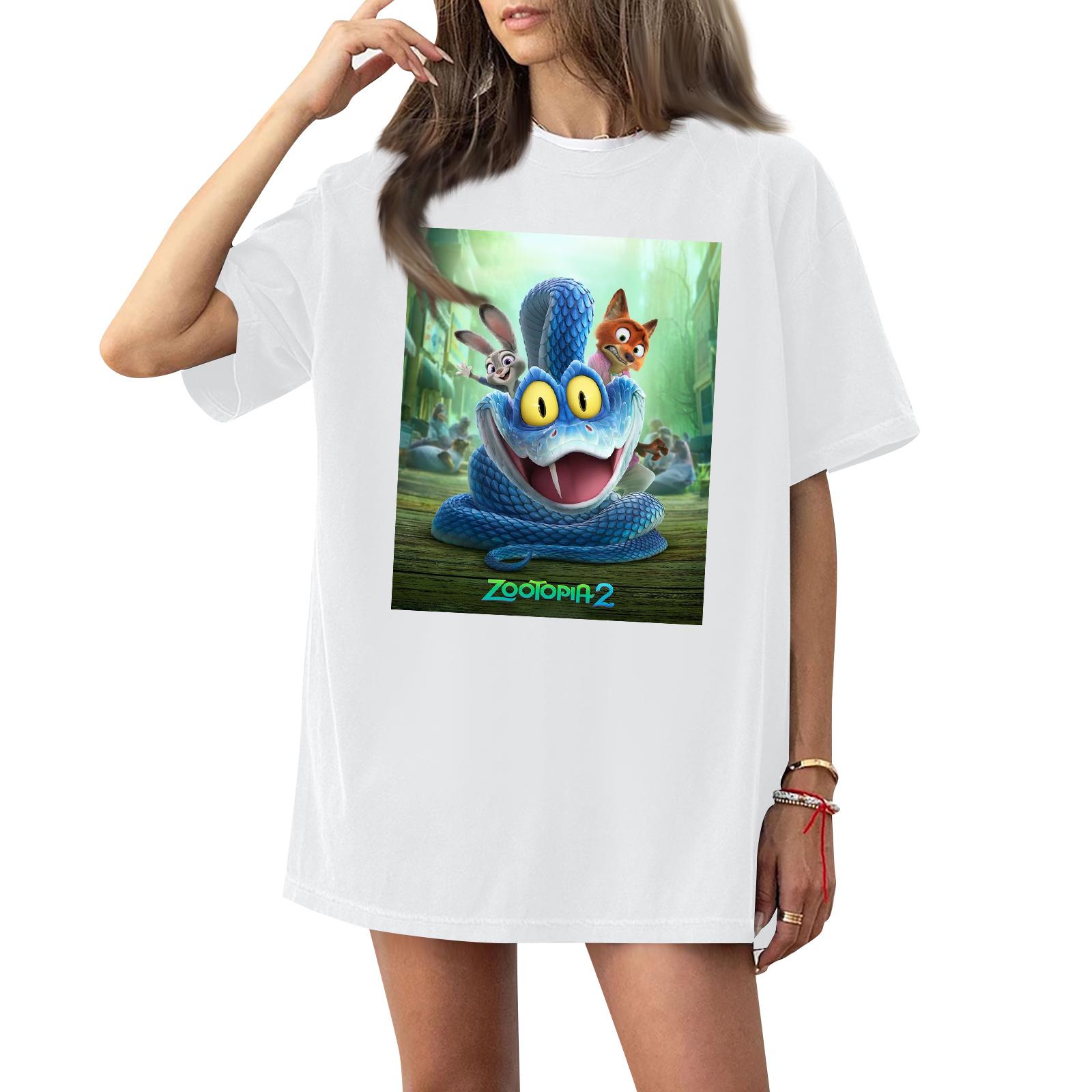 

Women s Casual Fashion Round Neck Printed Short Sleeve T-Shirt Top S білий