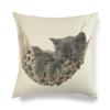 Cute Cat Linen Sofa Cushion Cover - Simple Style, Special Edition 430