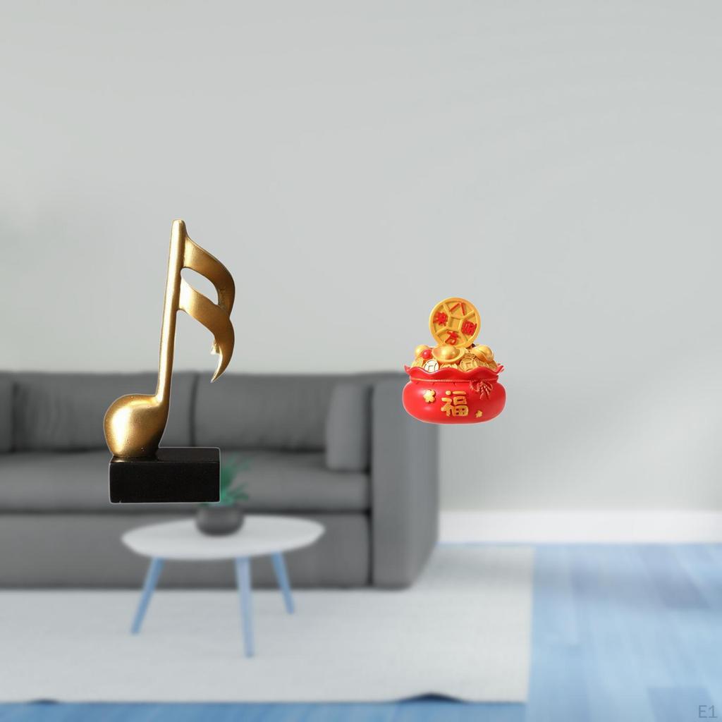 Creative Resin Music Note And Figurine Tabletop Ornament Artistic Centerpiece for Desk Fireplace