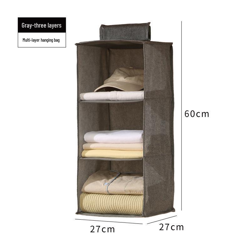 Foldable Three-Dimensional Dustproof Hanging Wardrobe Organizer for Multi-Layer Underwear and Panties Storage