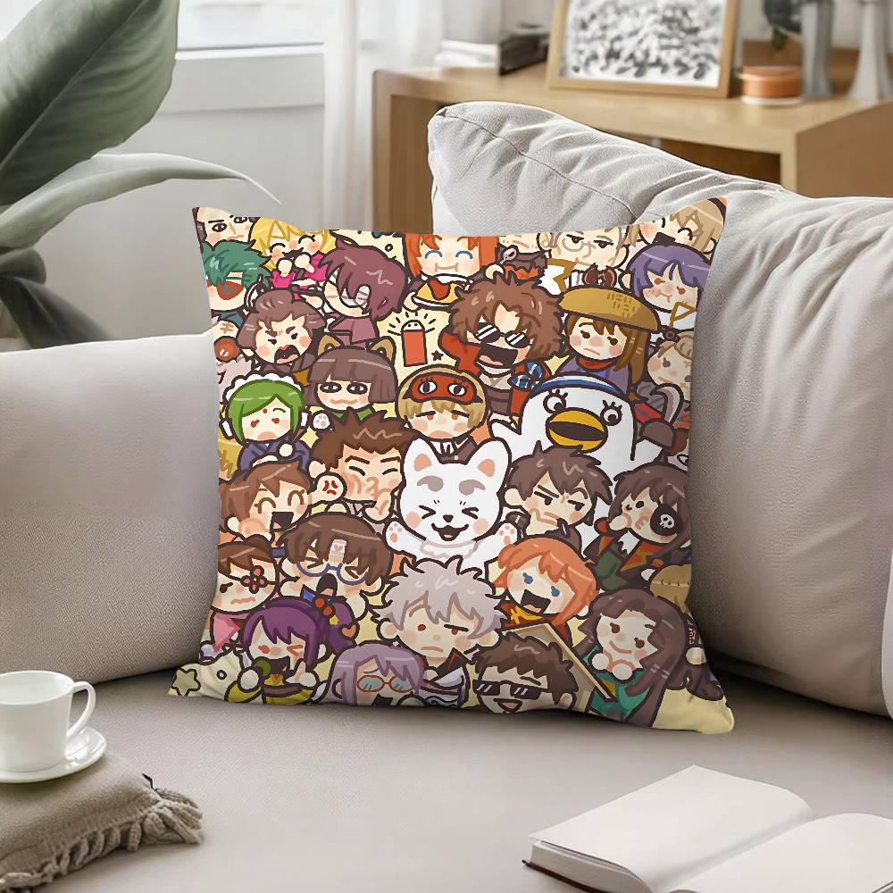 Anime GGintama Pillow Case Pattern Printed Pillowcase For Living Room Sofa Cushion Cover Bedroom Decor