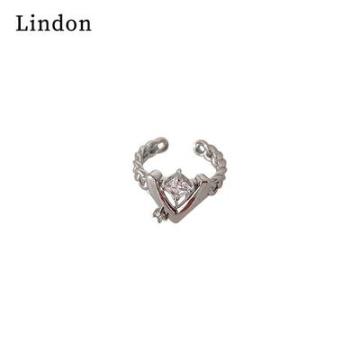 Lindon Classic Copper Alloy Zircon Ring Ladies Jewelry Wedding Promise Party Gift