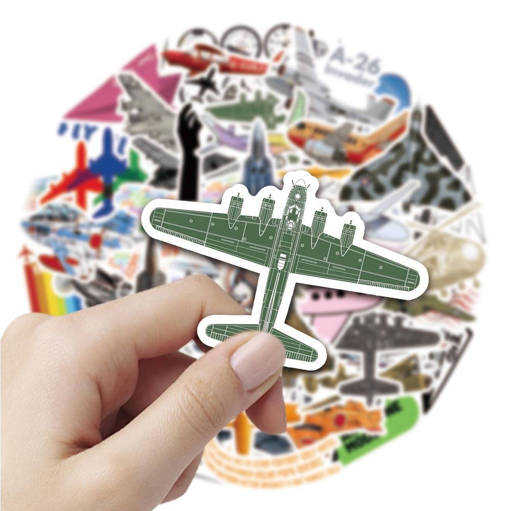 10/30/48PCS Airplane Cartoon Stickers DIY Laptop Luggage Skateboard Waterproof Cool Graffiti Decals Fun for Kids Toys Gifts
