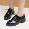 Maogu Oxford Shoes Woman Casual Lace Up Flats Female Creepers Ladies Leather Shoe Black Low Heel Women Flats New British Style