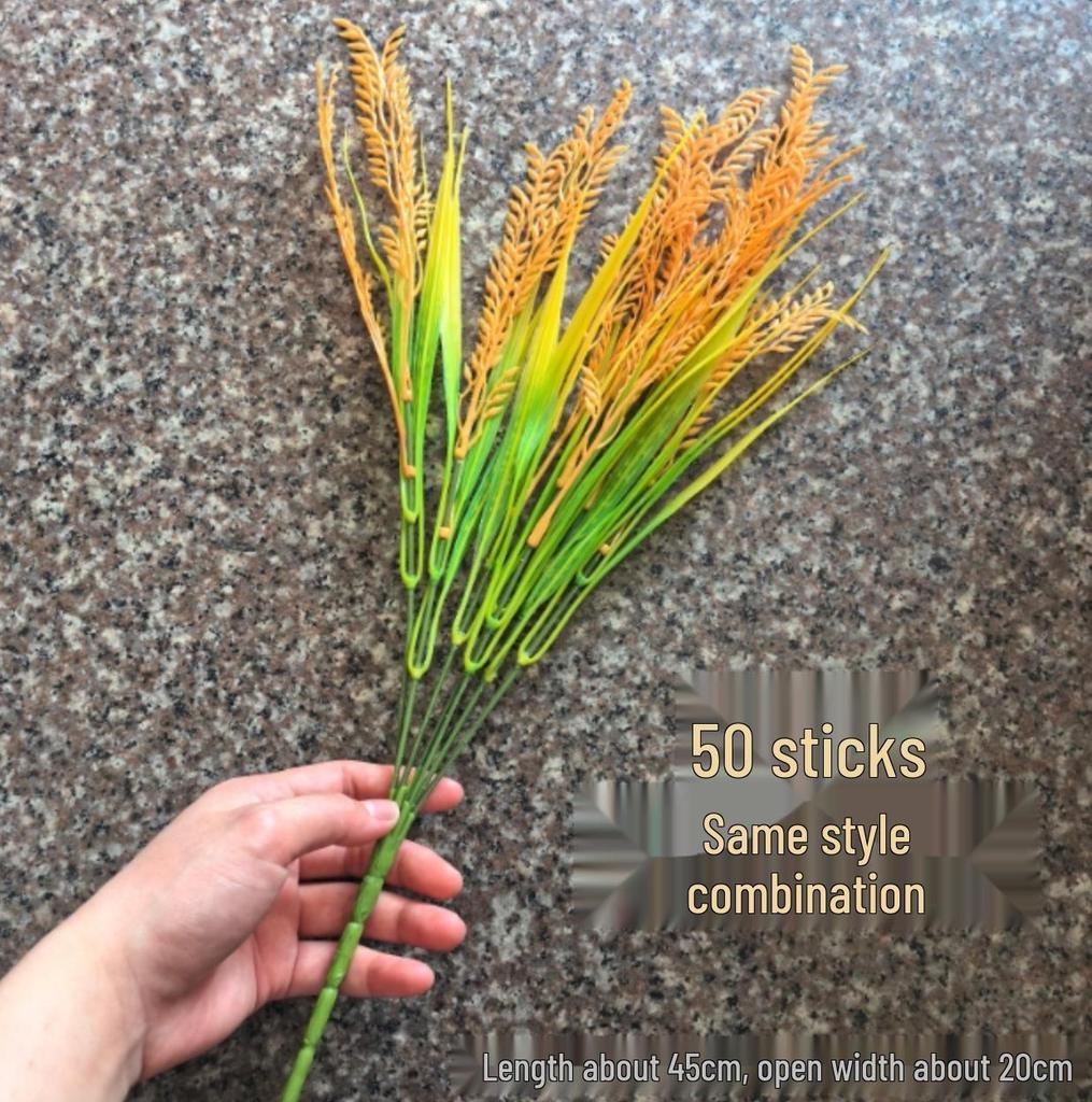 Plastic Wheat Ears Artificial Flowers for Outdoor Decoration and Play Props