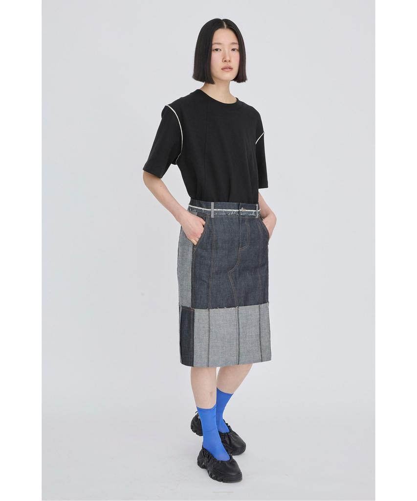 Recorde Folded Denim Skirt Rqkas26553Bux