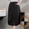 Women's High-Waist Slimming Bubble Hem Midi Skirt - Artsy Casual Vintage Style with Lantern Silhouette