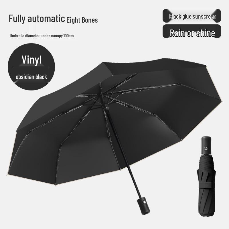 24-Bone Automatic Folding Umbrella: Stylish, Dual-Use Parasol with Sunscreen Protection for Men and Women