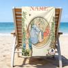 1pc Peter Rabbit1 Beach Towel with Custom Name, Beach/Swimming/Bath/Picnic/Camping Towel, Suitable for Seaside Beaches