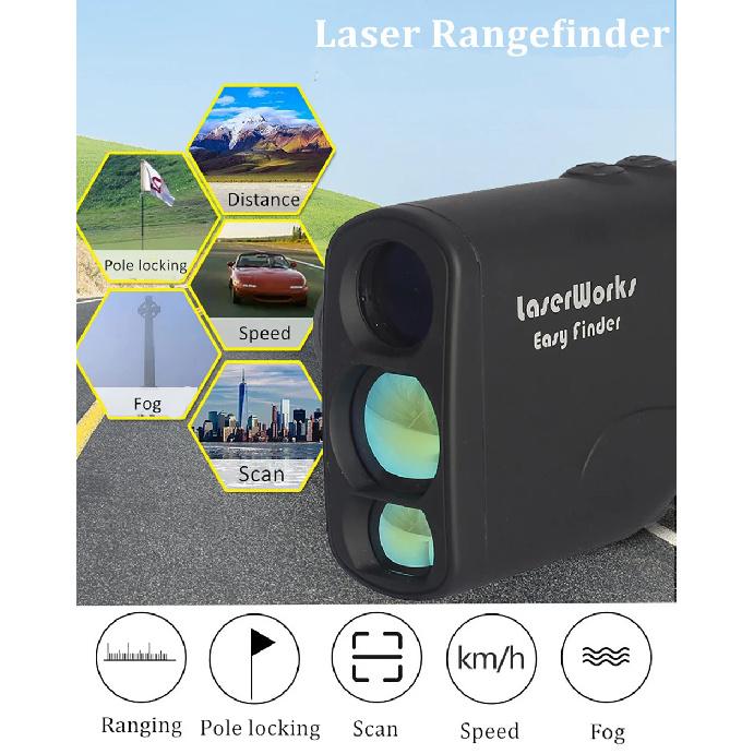 Waterproof Hunting Rangefinder 6X Magnification Flag-locking Range Finder Laser Distance Meter for Golf Sport with Flagpole