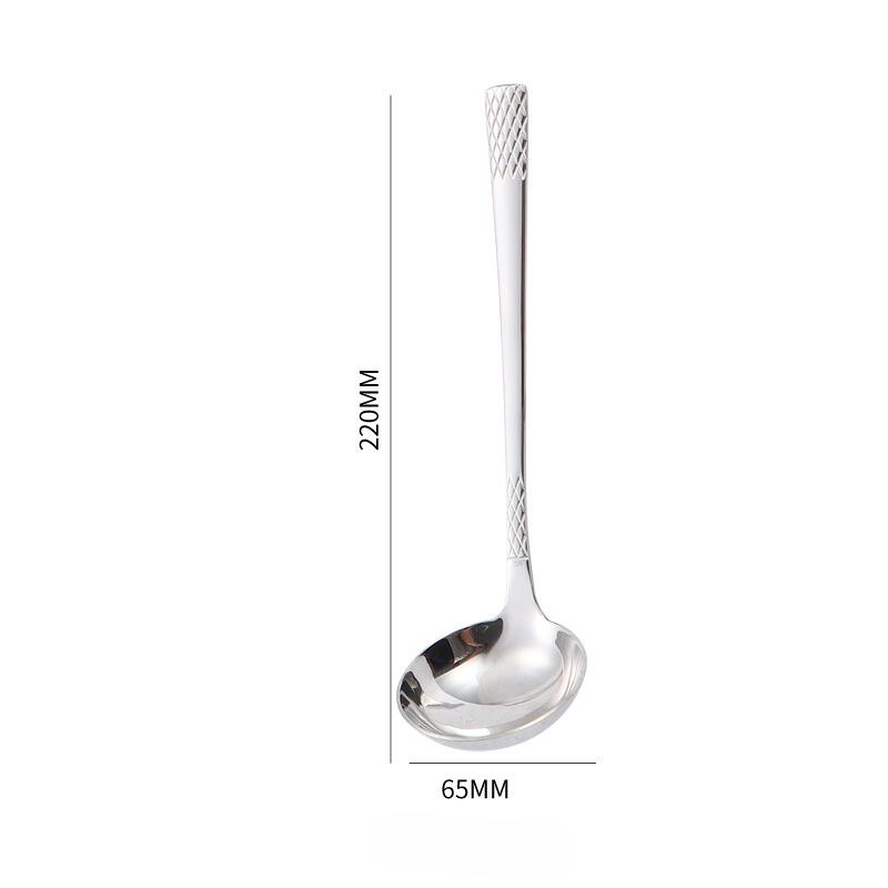 Thickened Long Handle Tablespoon Stainless Steel Soup Spoon Hot Pot Cooking Spoon Bouillon Porridge Ladle Utensils for Kitchen