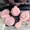 Cute Cartoon Cat Portable Air Cushion Comb with Mirror - Girly Head Massage Comb