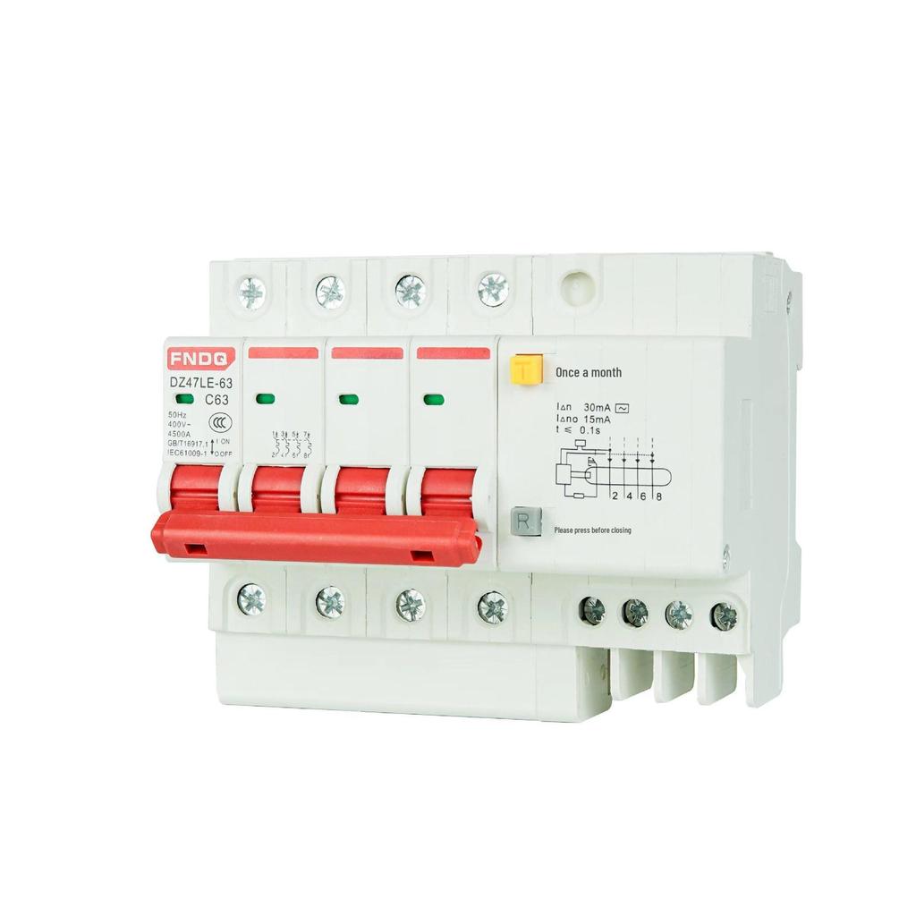 Dual-Pole Residual Current Circuit Breaker with Leakage Protection - 220V Electric Safety Switch