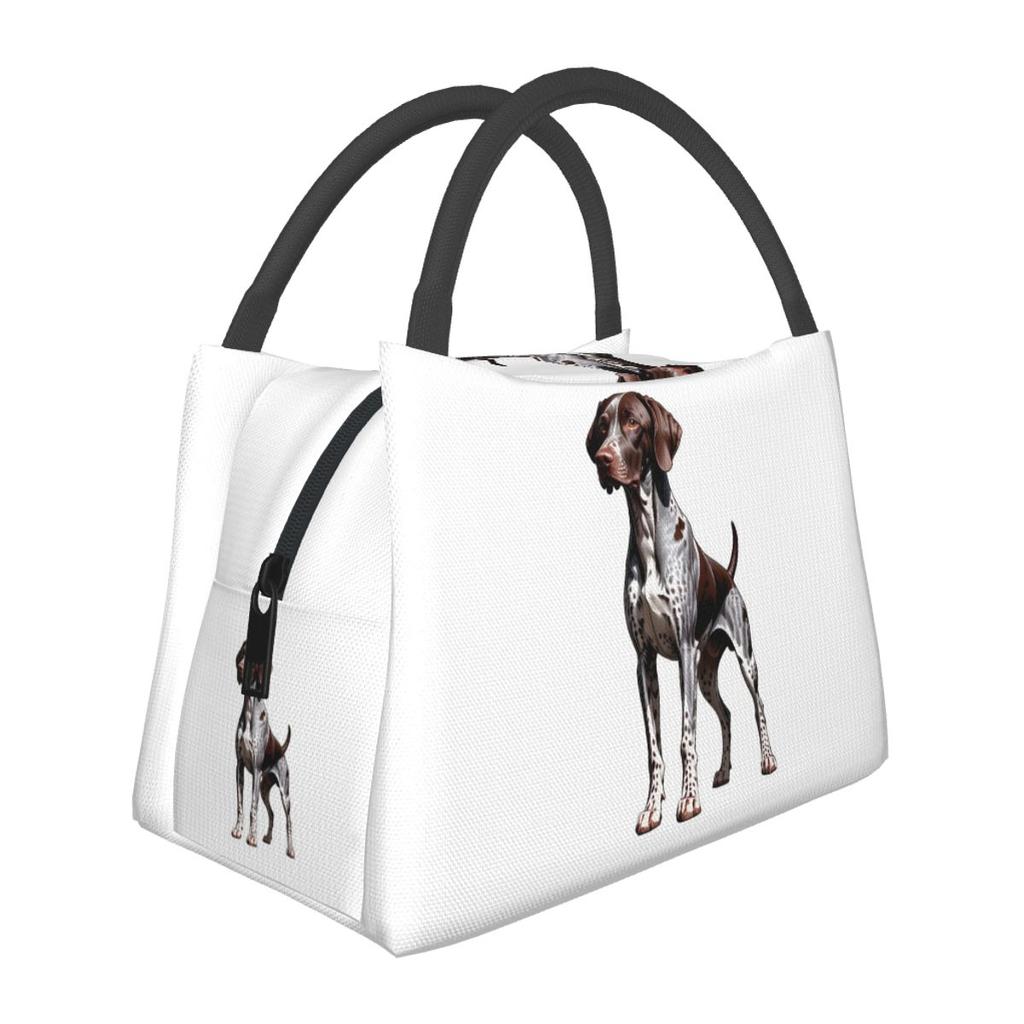 German Shorthaired Pointer Dog Bone And Paw Insulated Lunch Bag Food Boxes Leakproof Container Cooler Thermal Lunch Box Tote