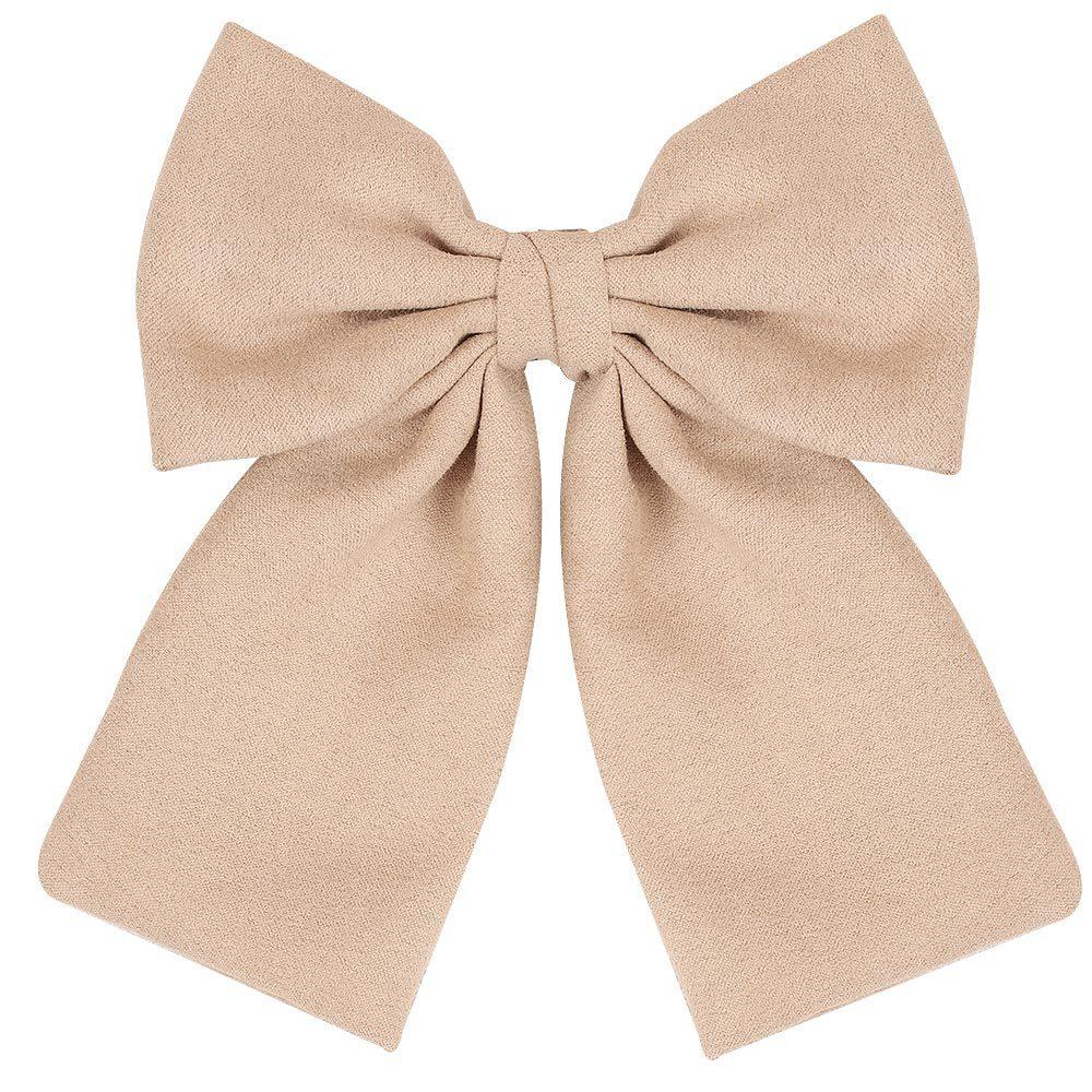 1 Piece Ins Style Fabric Large Bow Hair Clip,multicolor Retro Solid Color Top Clip,womens Back of The Head Hair Styling Headband