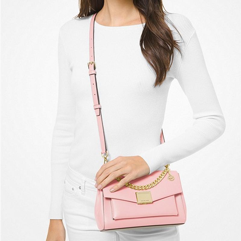 New MICHAEL KORS Lita Leather Handbag Shoulder Bag Crossbody Bag Medium Size Women's Ballet Pink 35T0GXPL2O-648