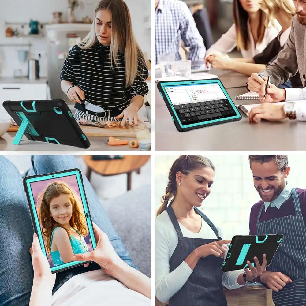 For Samsung Galaxy Tab A7 10.4 inch SM-T500 T505 case silicone+PC Shockproof Stand Tablet Cover for Samsung SM-T503 T509 10.4"
