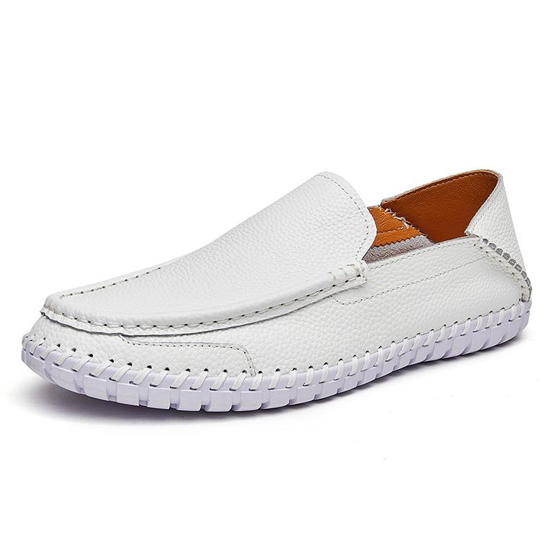 Fashion Brand Men'S Breathable And Anti Slip Loafers For Spring, New Men'S Comfortable Soft Soled Handmade Stitched Casual Shoes