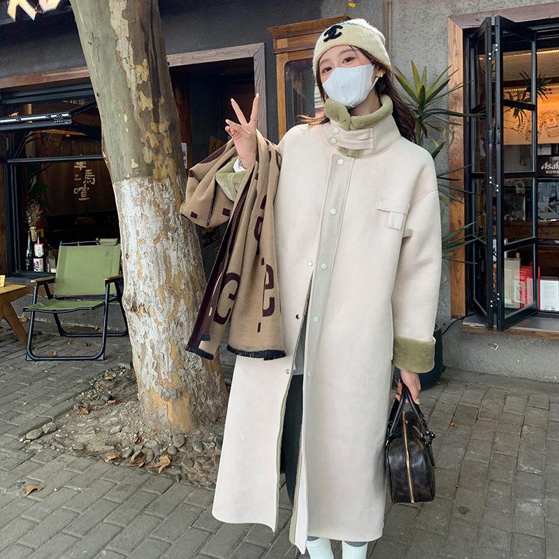 Autumn and Winter Fur Integrated Coat Loose Thickened Extended Imitation Lamb Wool Women's Environmental Protection Coat