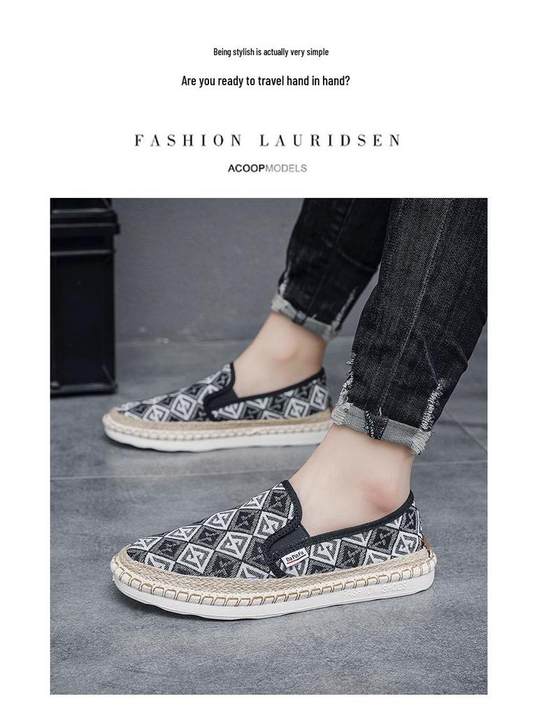 2025 Men's Summer Linen Slip-on Shoes: Trendy, Breathable Old Beijing Fisherman Style