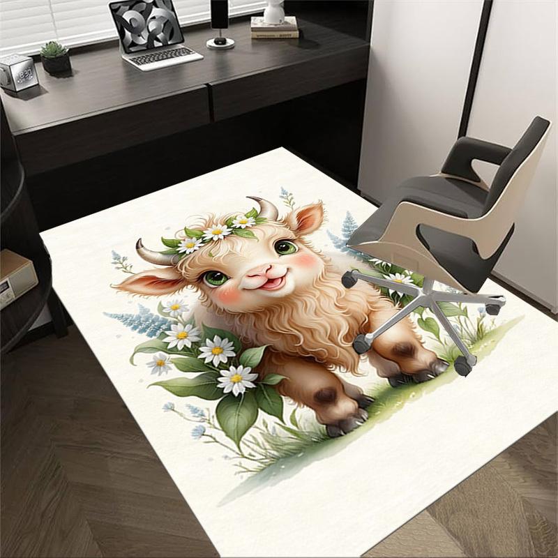 1PC goat flowers Extra Large Non Slip Floor carpet, Office, family, bedroom, Studio Large Area Rug Indoor Rugs, , Vibrant Colors