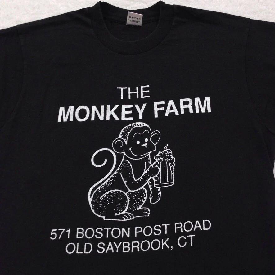 vtg 80s THE MONKEY FARM BAR OLD SAYBROOK CONNECTICUT T-Shirt M single stitch S