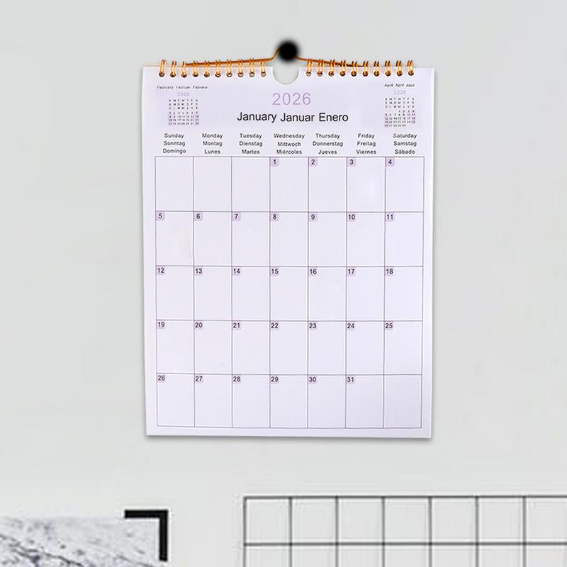 Calendar 2025 20252026 Calendar Planner Multilingual Coil Planner Agenda Organizer Scheduling For Home Office School Classroom