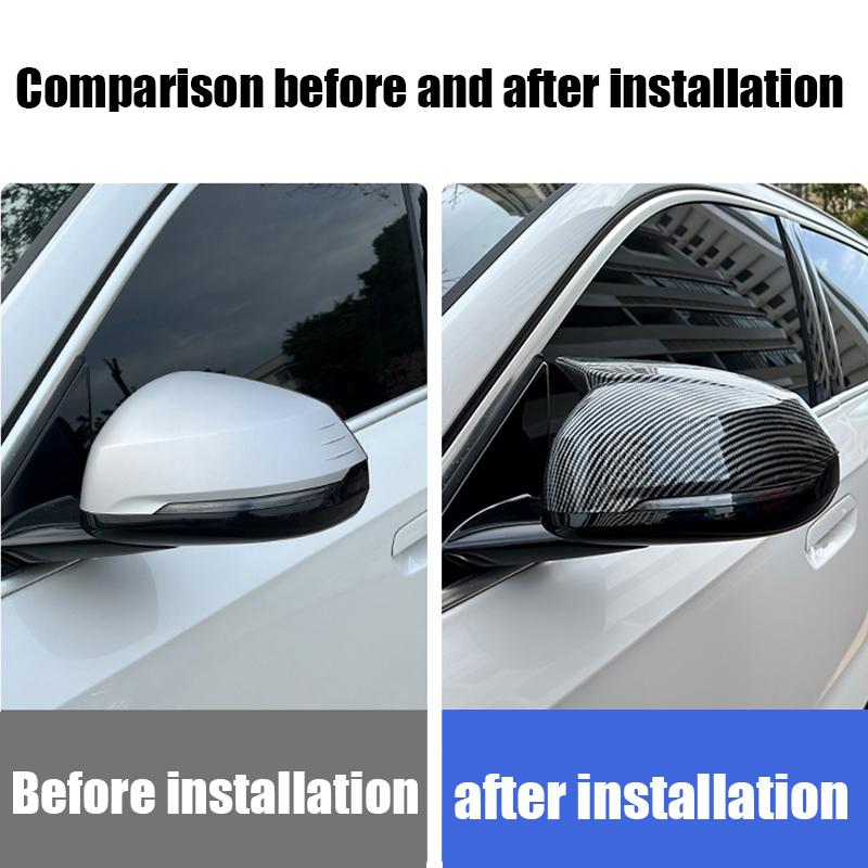 For BMW 1-Series F70 2024 2025 2026 Installation and pasting of anti scratch cover for horn shaped rearview mirror