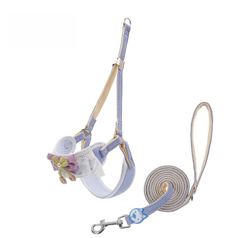 

Dog Harness Leash Set for Small Medium Dog Adjustable Ventilate Puppy Cat Harness Pet Vest Chihuahua Dachshund Outdoor Walking S(1.5-5kg) небесно-голубой