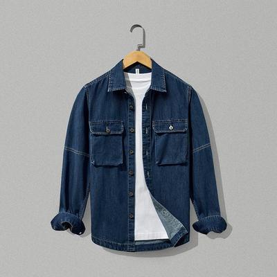 Men's Slim-Fit Denim Shirt Jacket - Trendy, Versatile, Japanese-Inspired Casual Wear