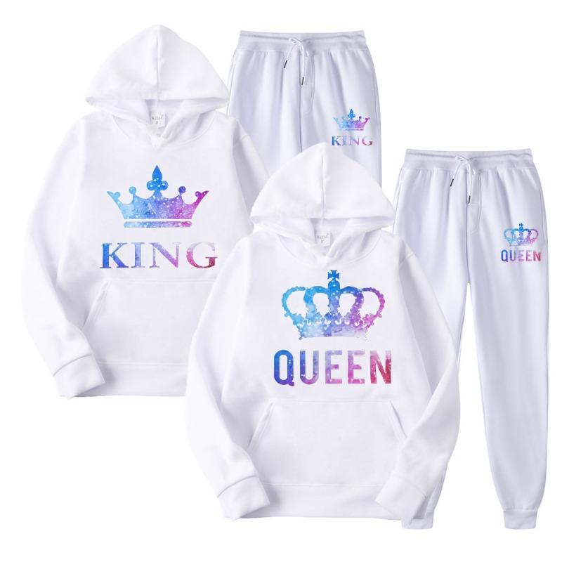 Pár mikin s kapucí set pánské dámské ležérní volné s dlouhým rukávem sportovní oblečení fleecová bunda tepláky trička s krátkým rukávem (pánské)